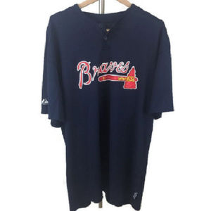 Atlanta Braves Short Sleeve Jersey Henley Tee